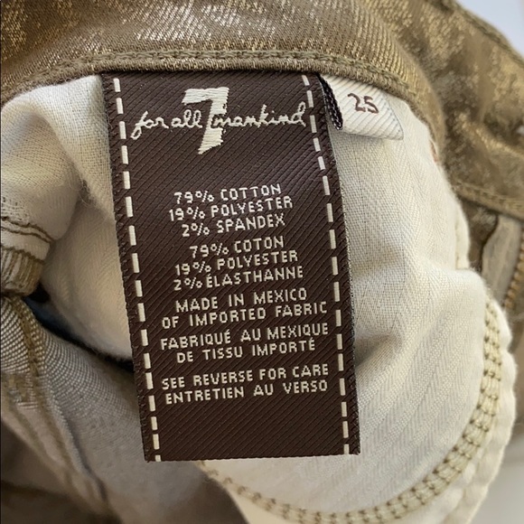7 for All Mankind Brown & Gold Pants! Unique! 25! - Picture 7 of 7